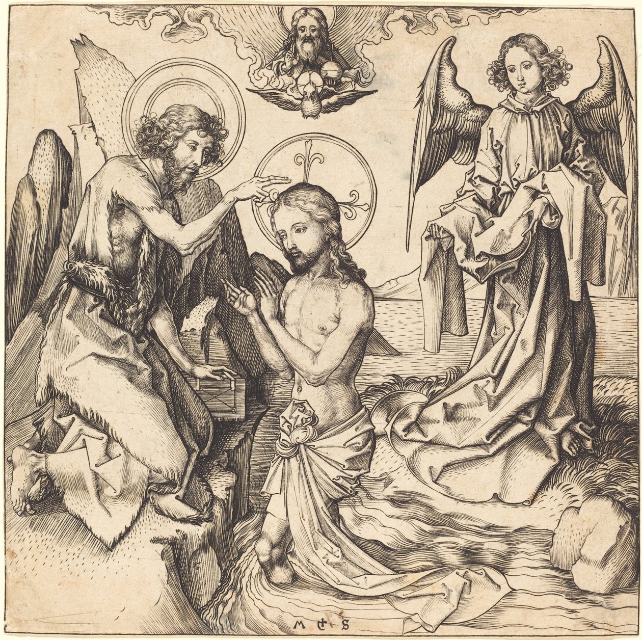 The Baptism of Christ by Martin Schongauer