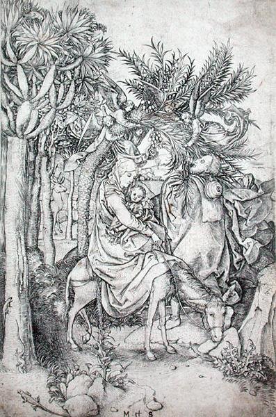 The Flight into Egypt, c.1470-80 by Martin Schongauer