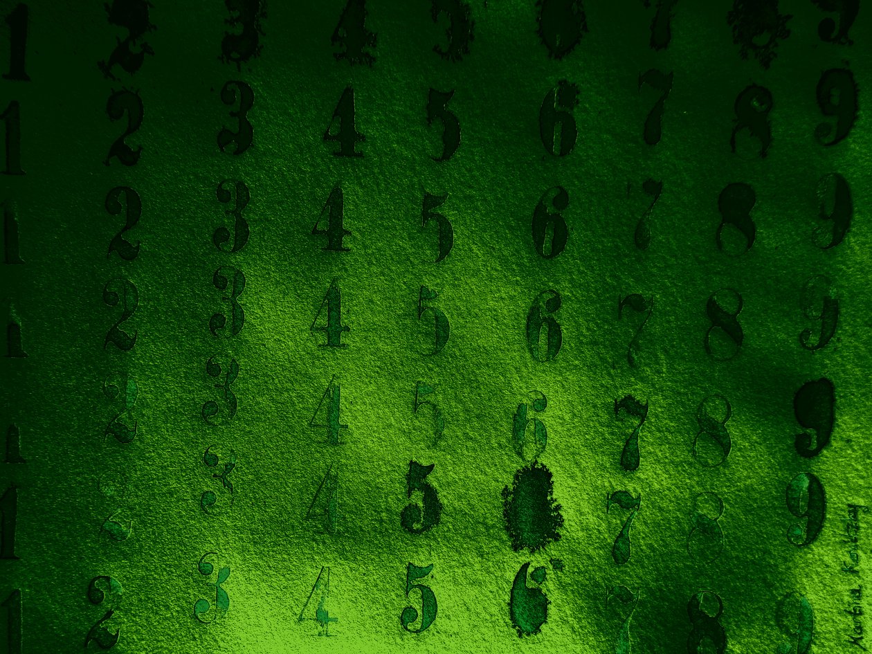 Stamp Numbers Green by Martina Konitzky