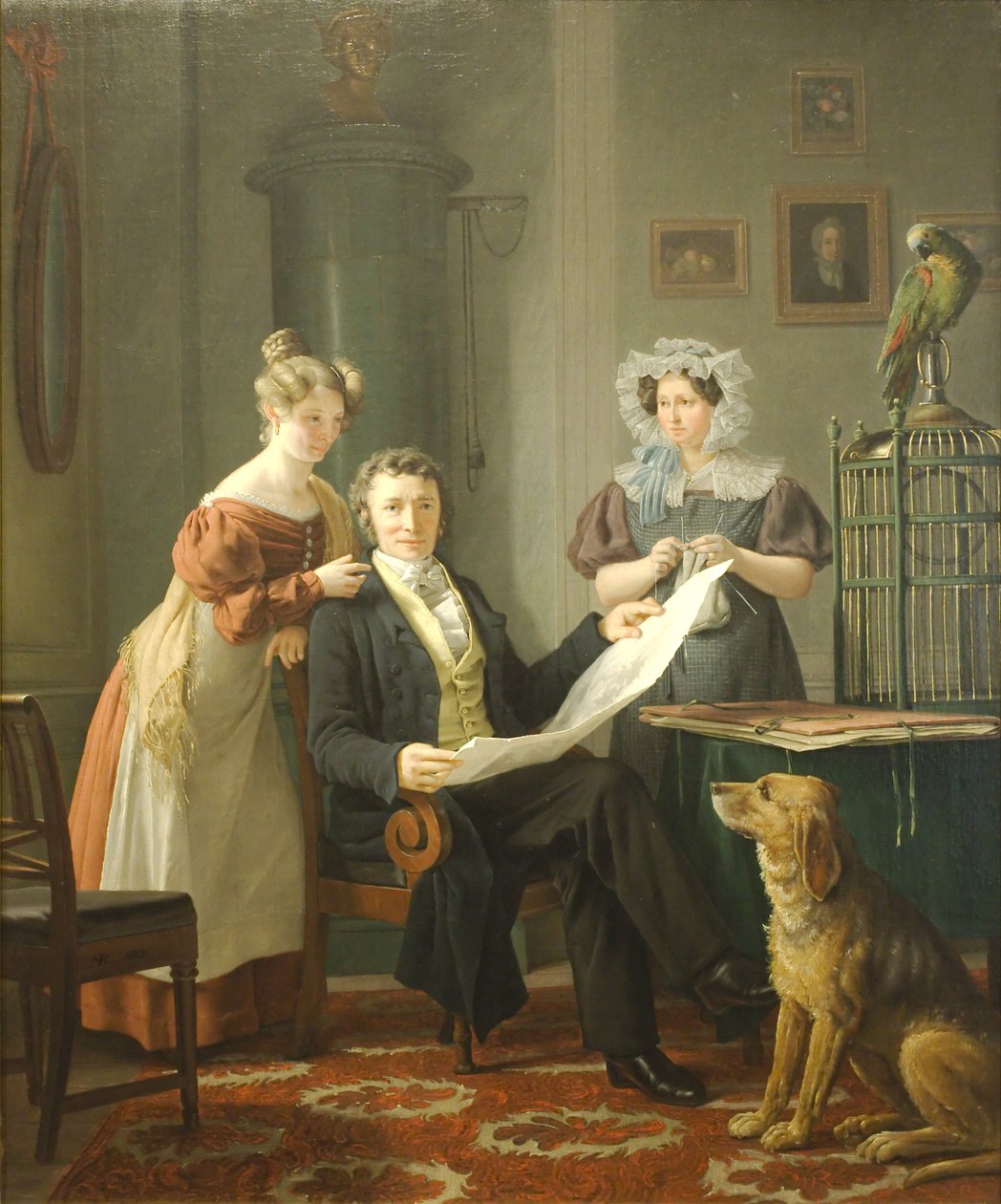 Surgeon Chr. Fenger with Wife and Daughter by Martinus Rørbye