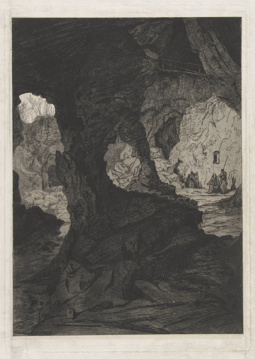 View of a Cave by Martinus Antonius Kuytenbrouwer jr.