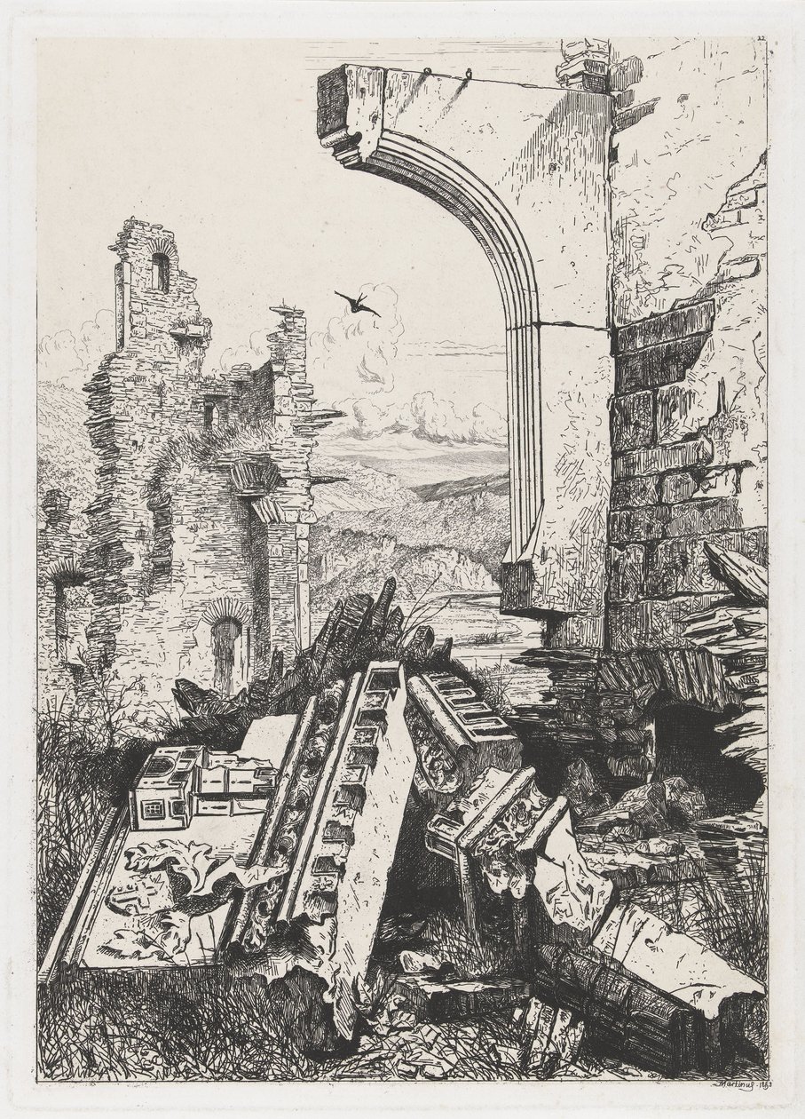 Ruins of Bourscheid Castle by Martinus Antonius Kuytenbrouwer jr.