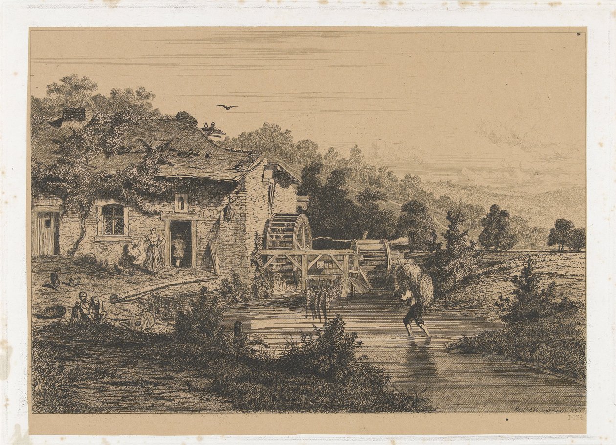 Watermill by Martinus Antonius Kuytenbrouwer jr.