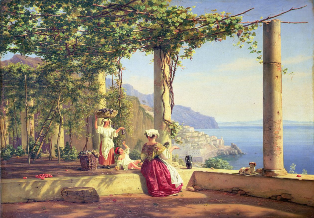 Pergola overlooking Amalfi by Martinus Rorbye