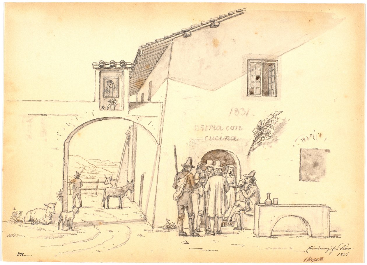 Italians Outside a Cheese Shop by Martinus Rørbye