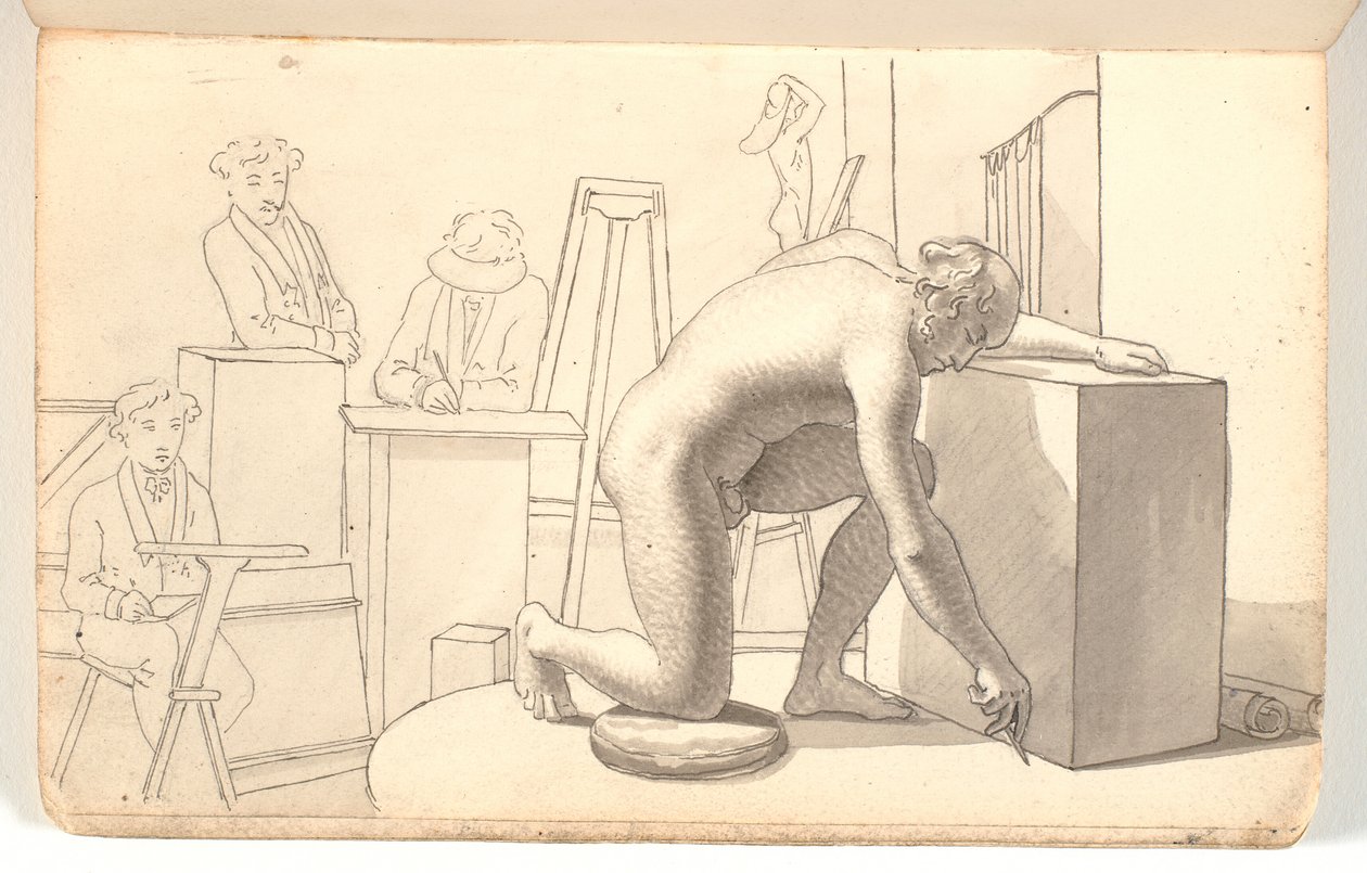 Artists Drawing from Model by Martinus Rørbye