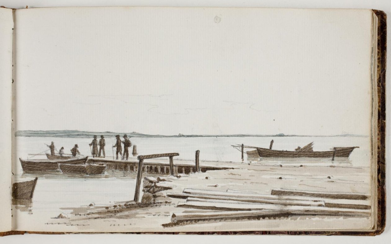 People at a Ferry Crossing by Martinus Rørbye