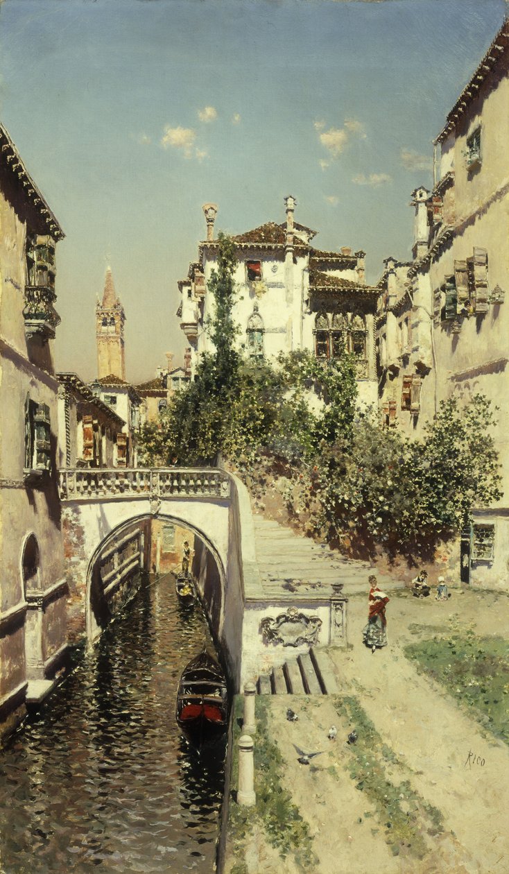 A Venetian Canal Scene by Martín Rico y Ortega