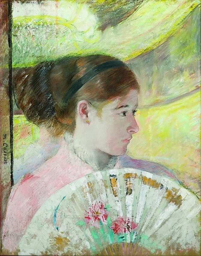 Young Lady in a Loge Gazing to the Right by Mary Cassatt