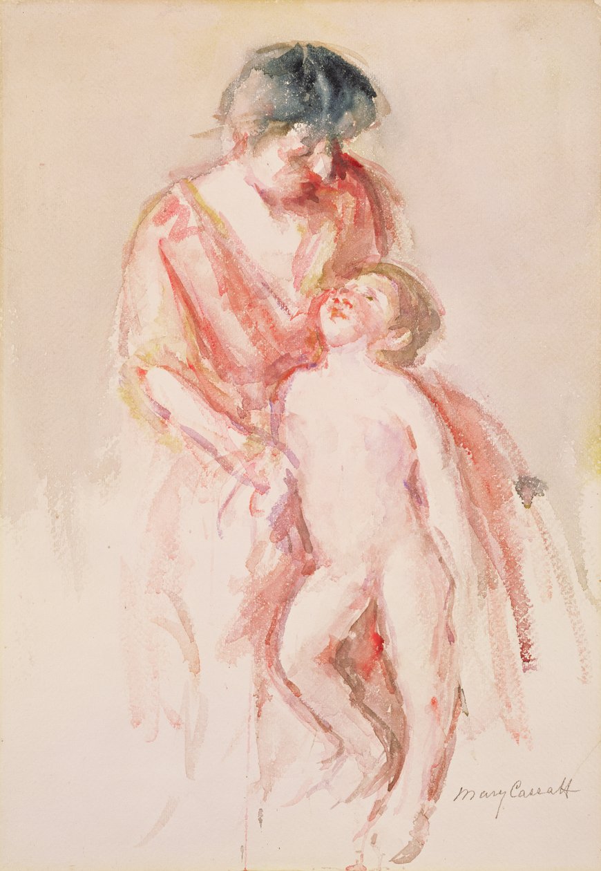 Woman with a Nude Boy at her Side by Mary Cassatt