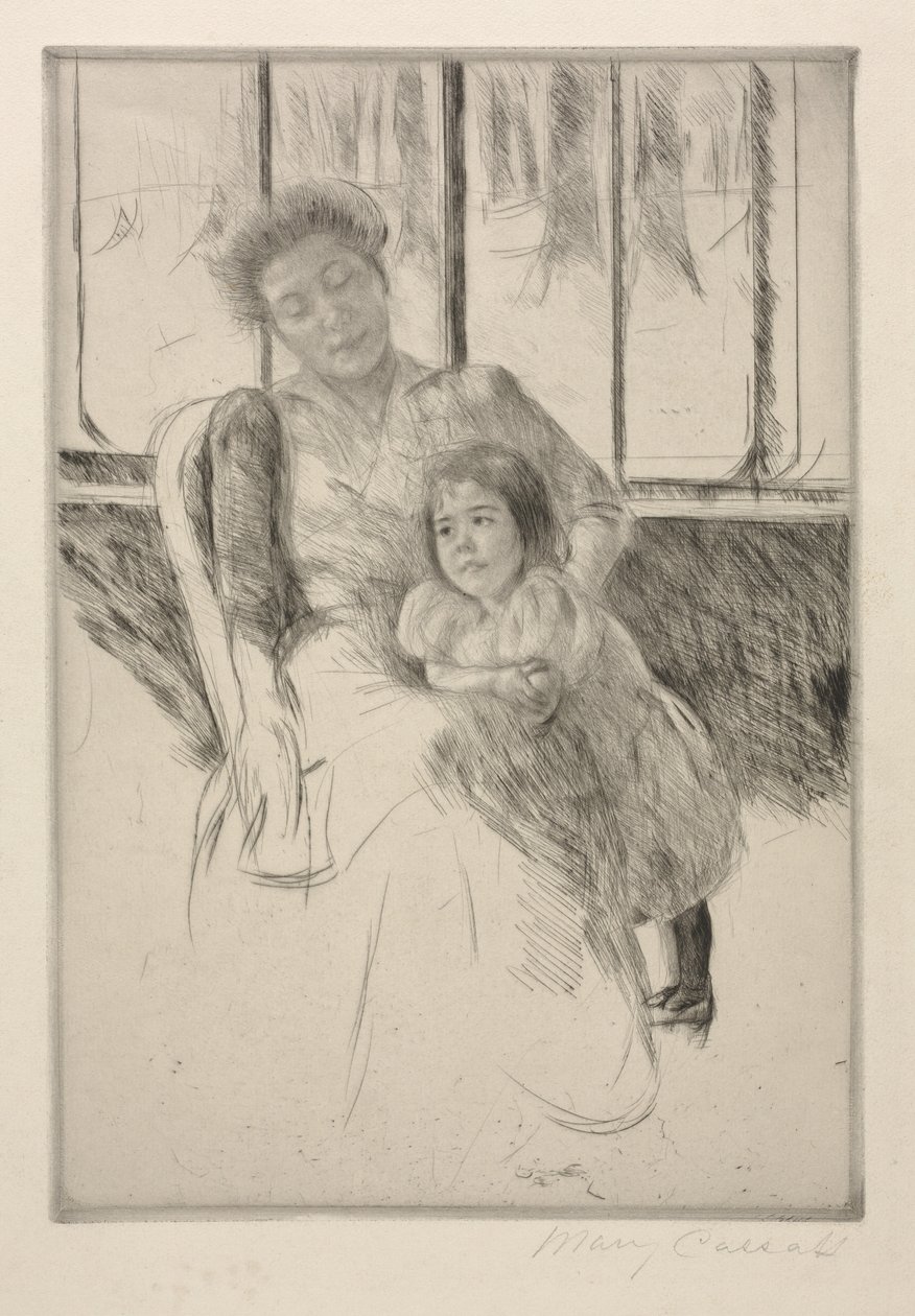 In the Conservatory by Mary Cassatt