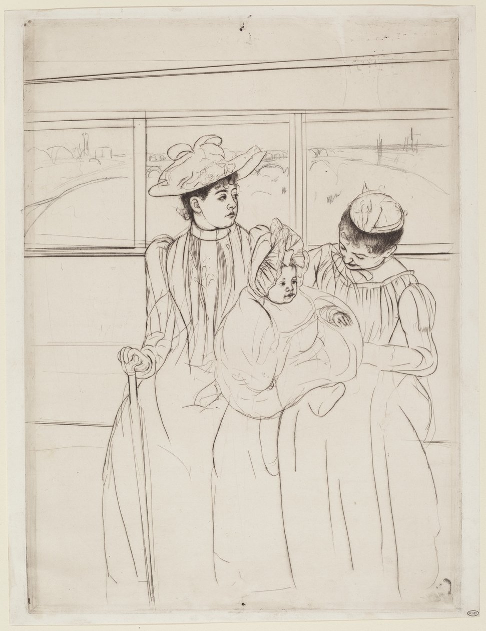 In the Omnibus by Mary Cassatt