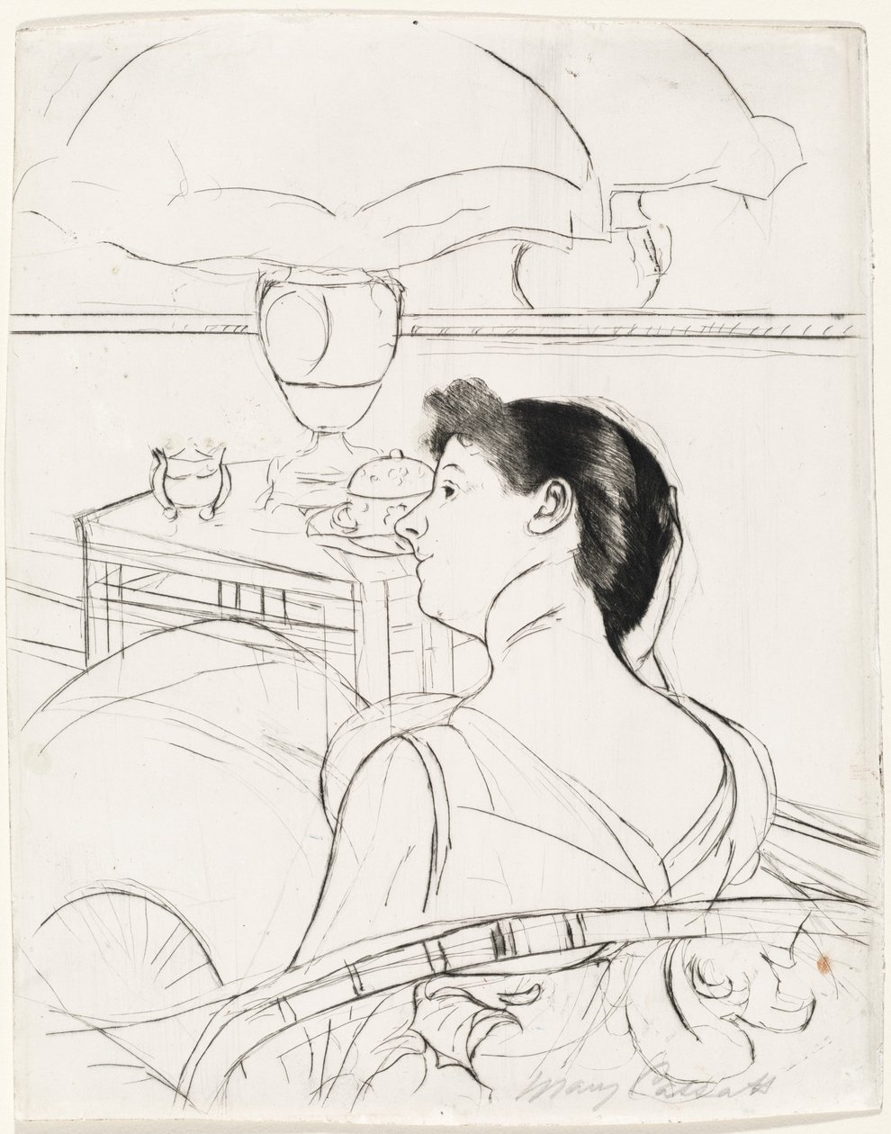 The Lamp by Mary Cassatt