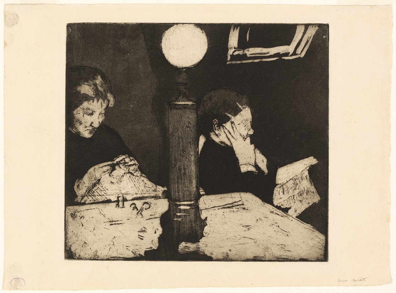 Under the Lamp by Mary Cassatt