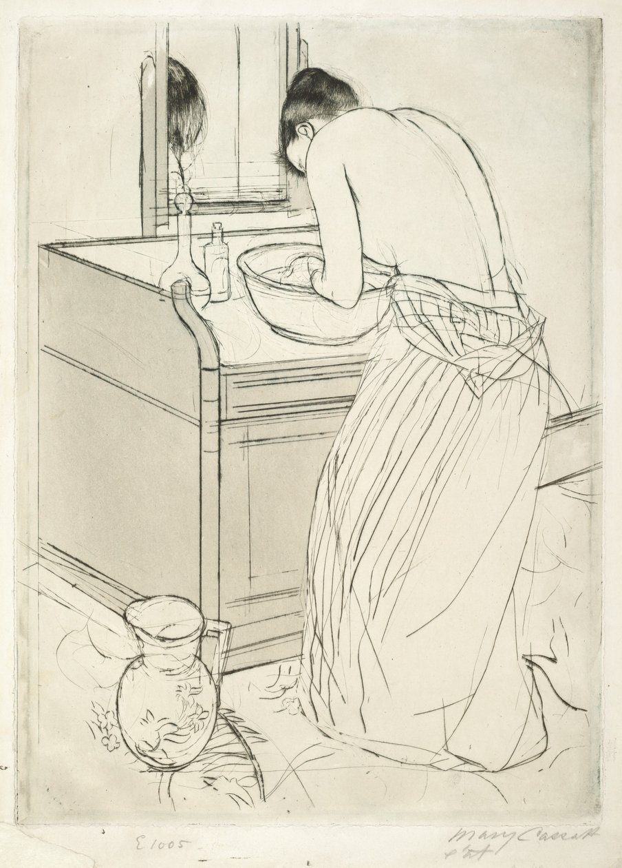 Woman Bathing by Mary Cassatt