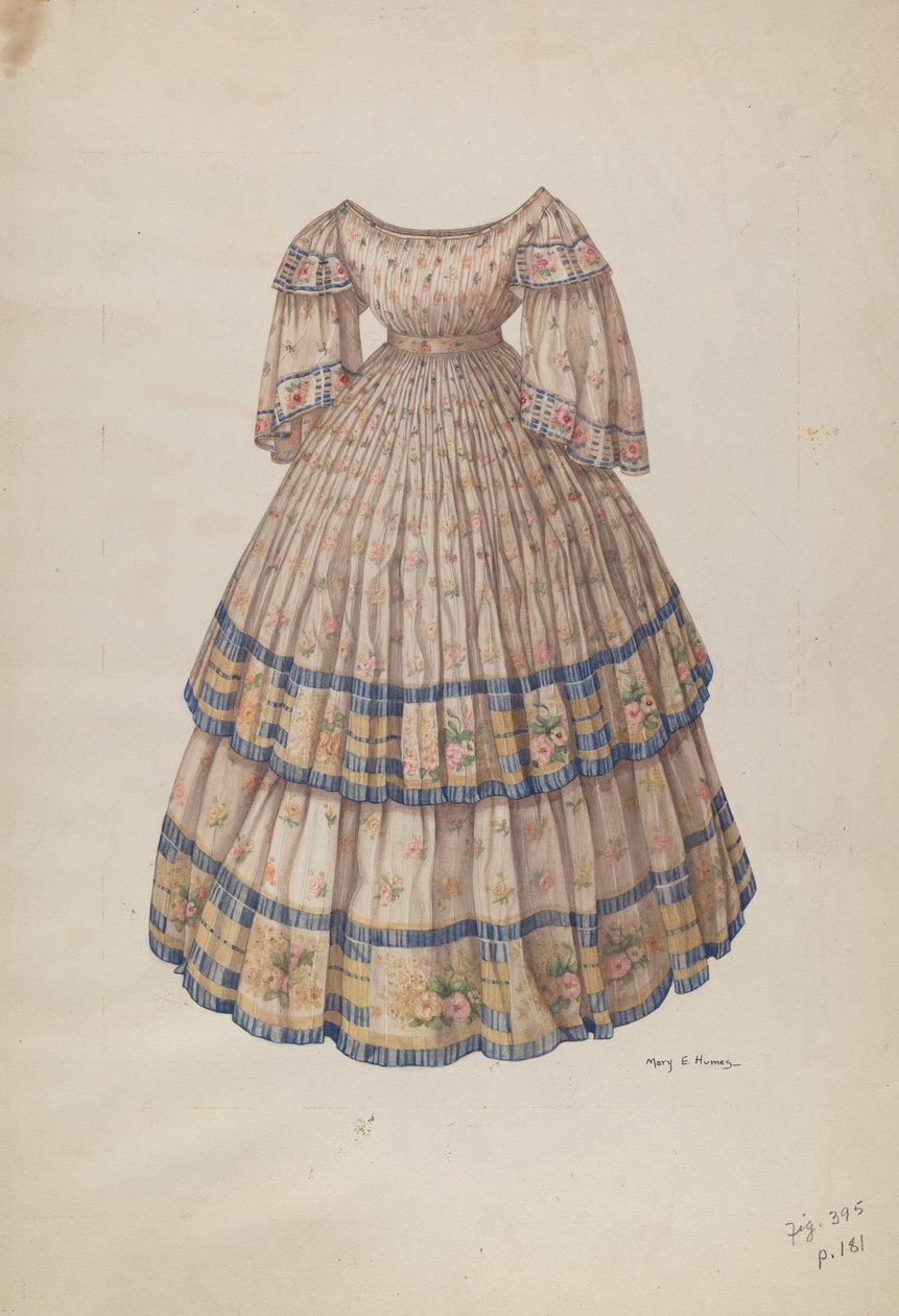 Dress with Hoop Skirt by Mary E. Humes