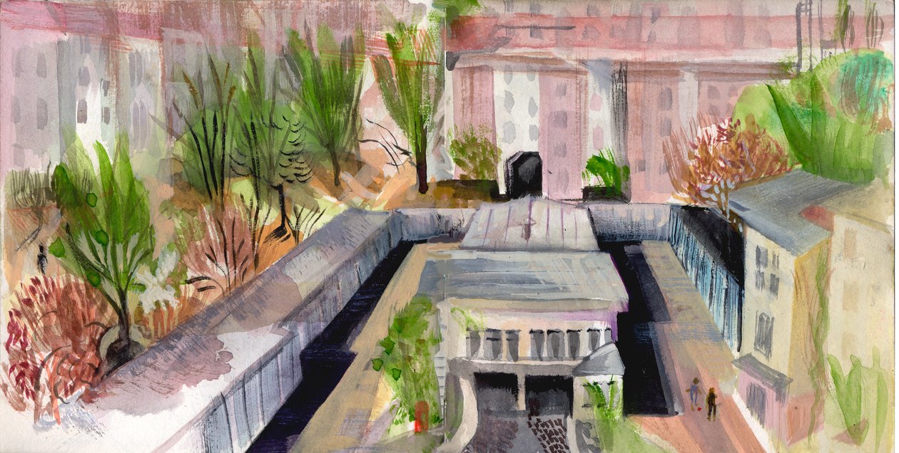Berlin courtyard by Mary Kuper