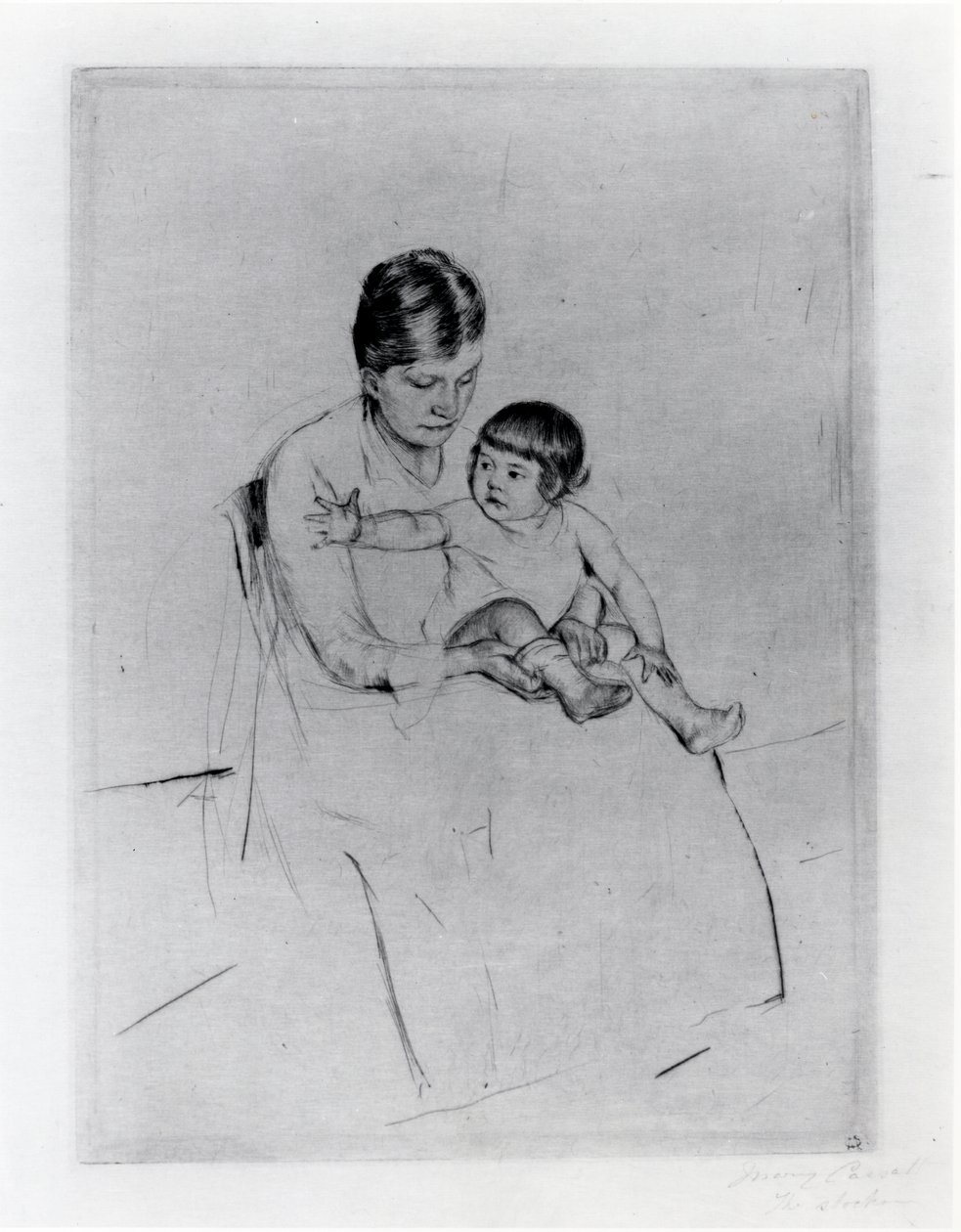The Stocking by Mary Stevenson Cassatt