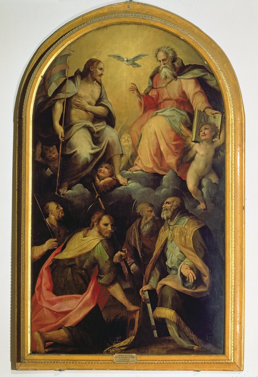 The Holy Trinity with Saints by Maso da San Friano