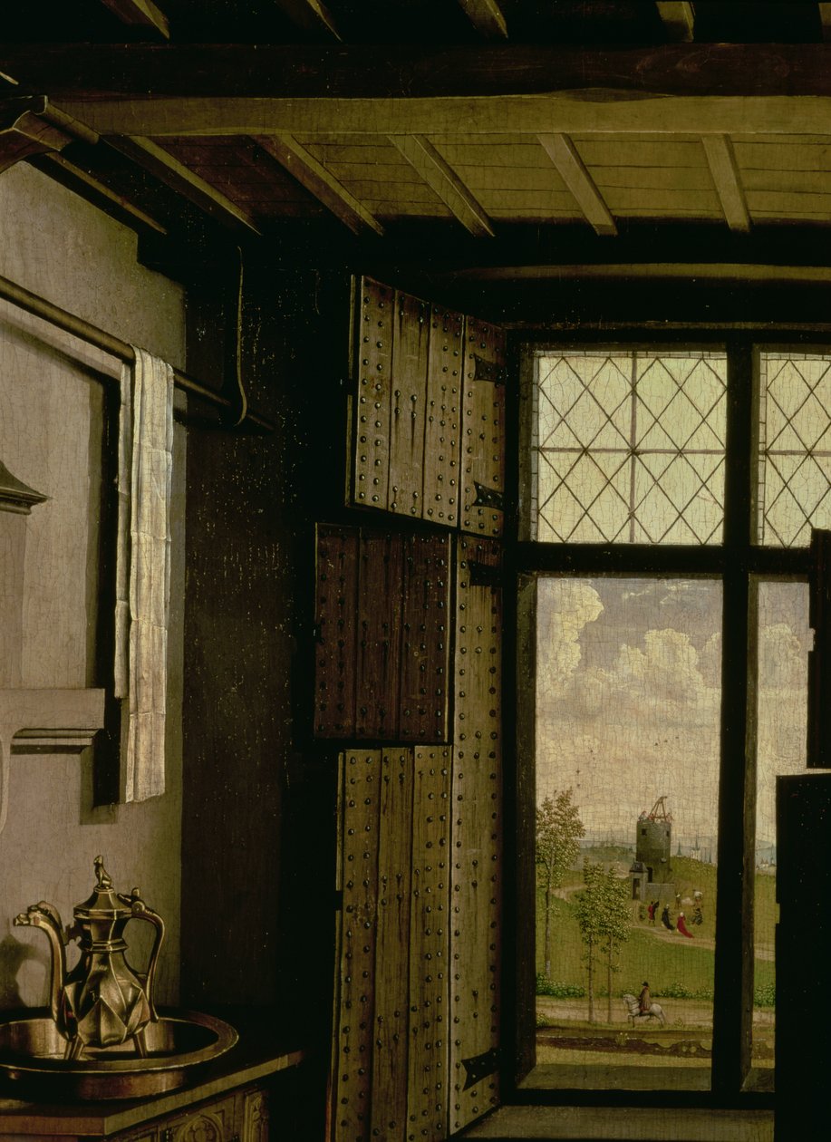Detail of the Window, from the St. Barbara wing of the Werl Altarpiece by Master of Flémalle