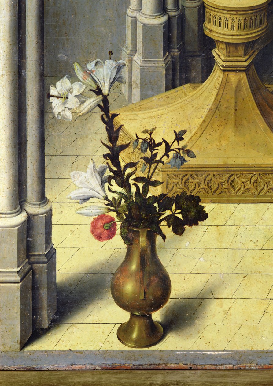 Vase of Flowers (detail) by Master of the Aix Annunciation