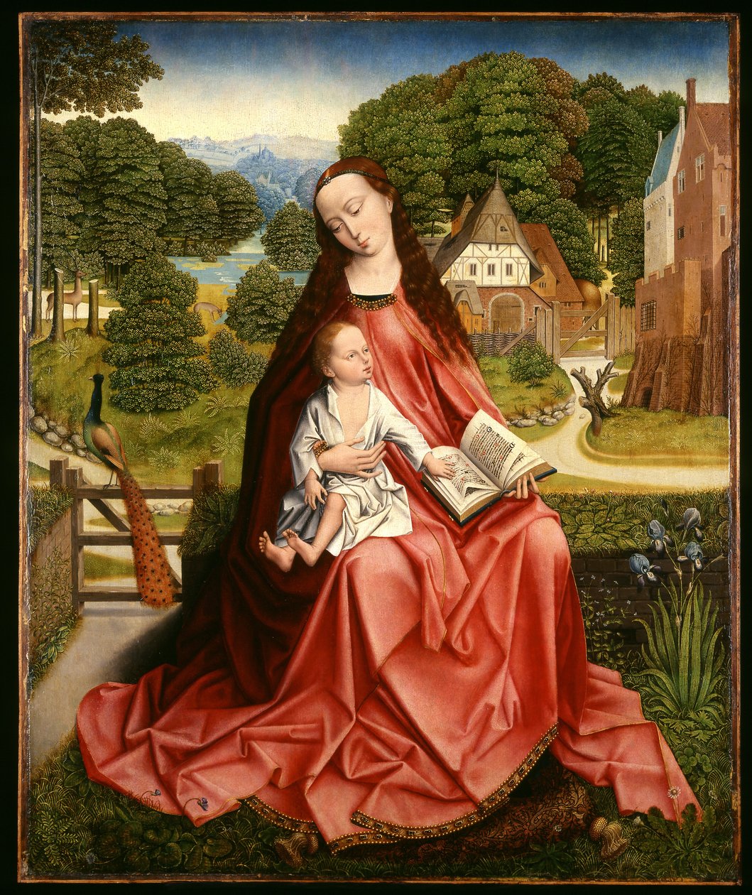 Virgin and Child in a Landscape, c.1492-98 by Master of the Embroidered Foliage