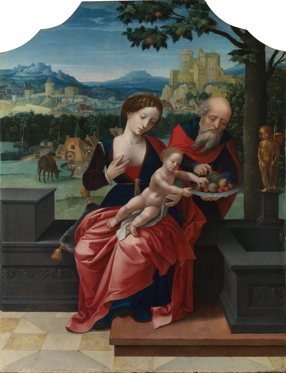 The Rest on the Flight into Egypt by Master of the Female Half Lengths