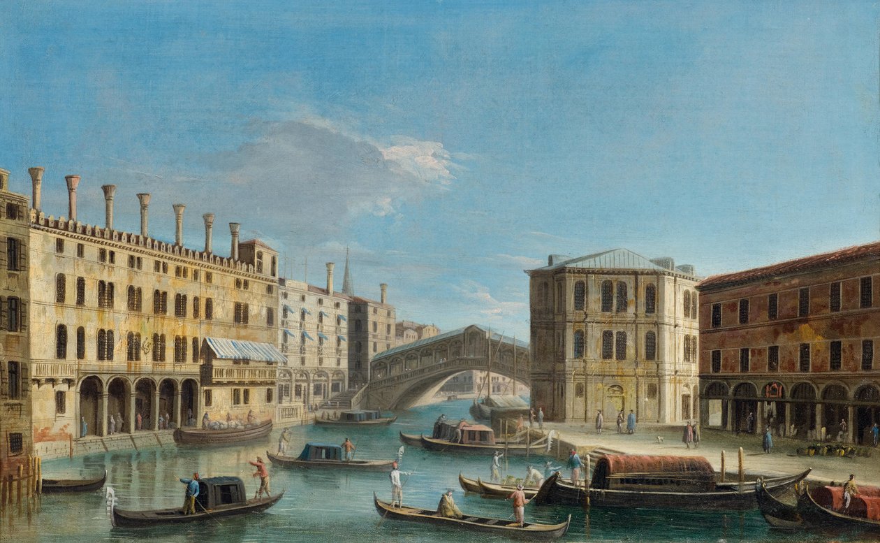 Grand Canal with View of the Rialto Bridge by Master of the Langmatt Foundation Views