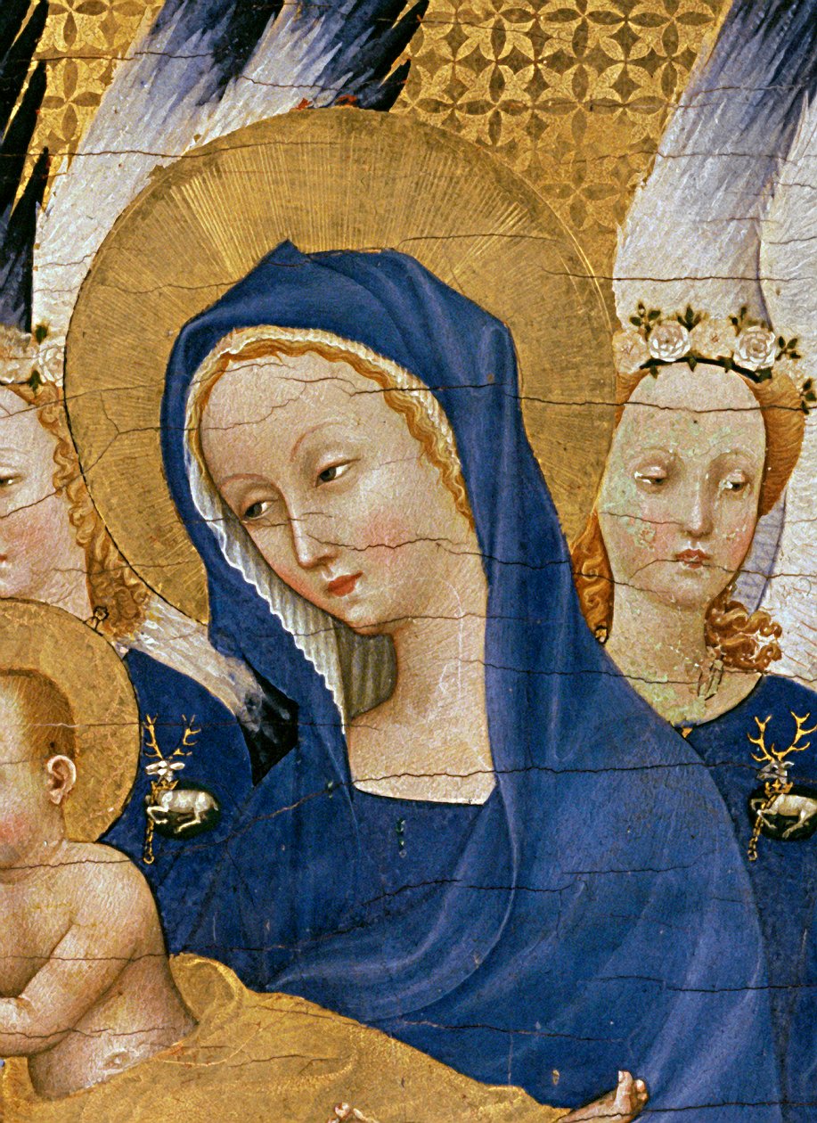 Virgin and Child, c.1395-99 (detail) by Master of the Wilton Diptych