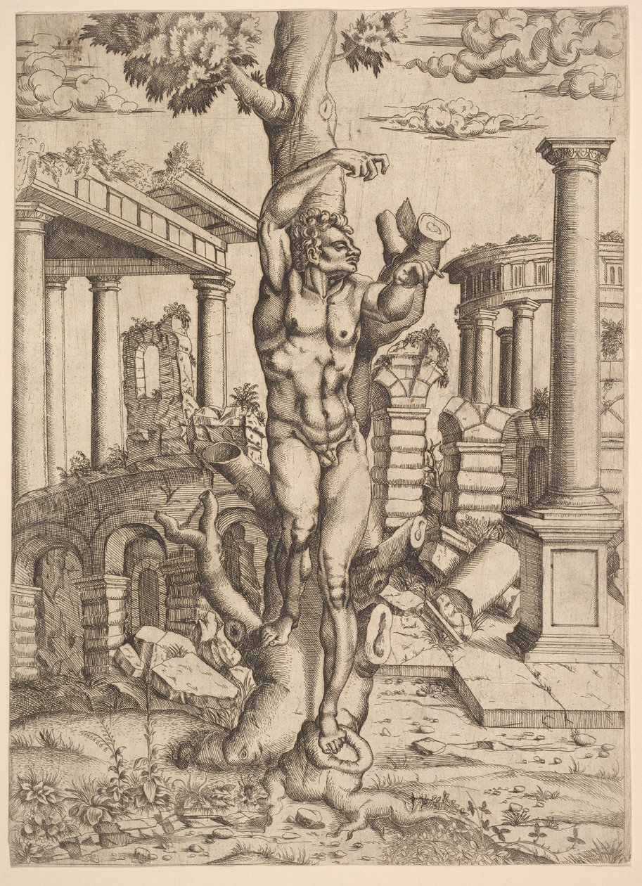 Man Against a Tree, ca. 1543-44 by Master IQV