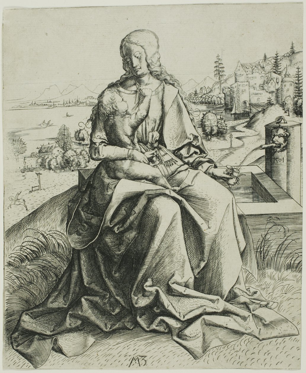 The Madonna by the Fountain by Master MZ