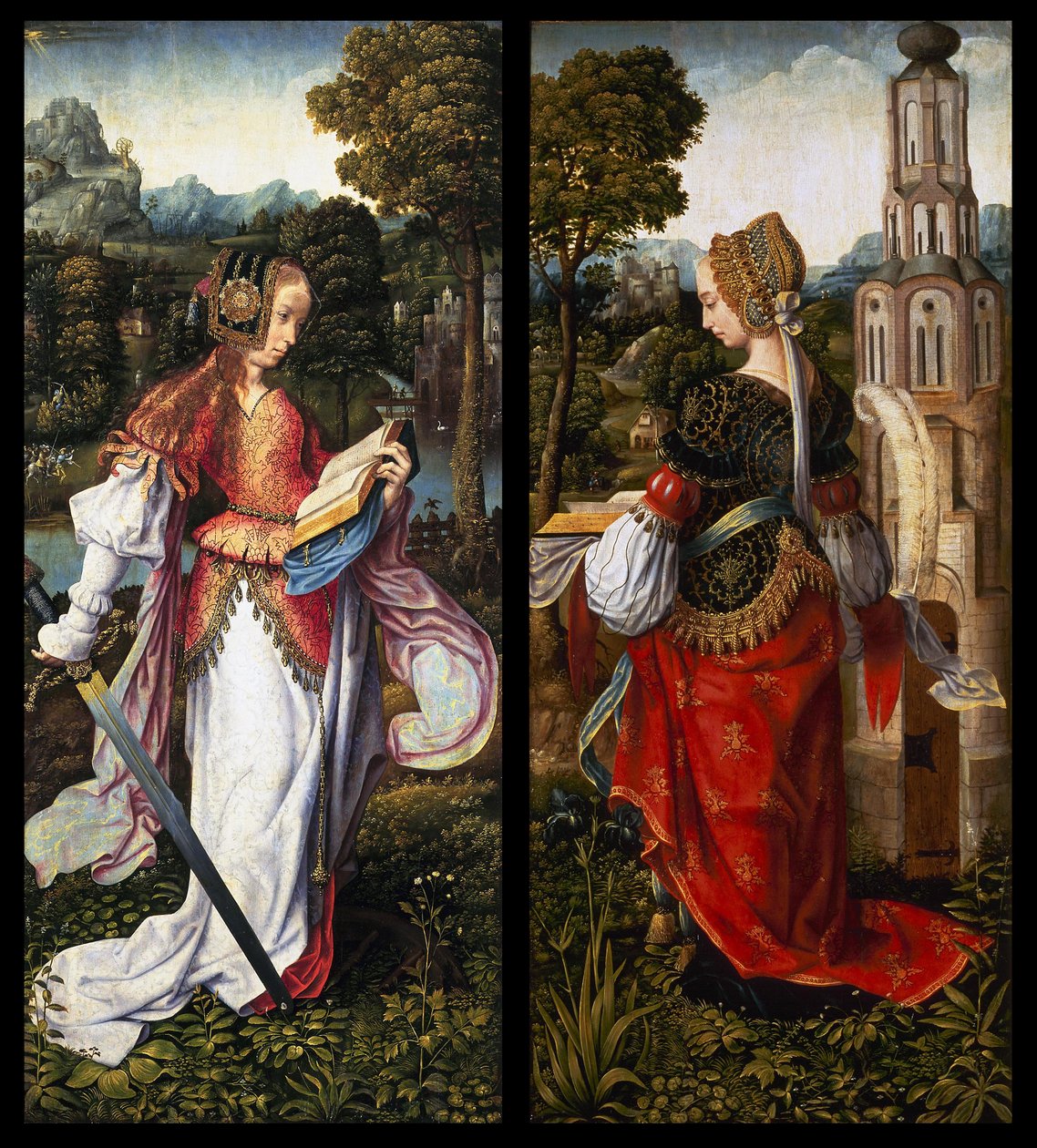Saints Catherine and Barbara by Master of Frankfurt