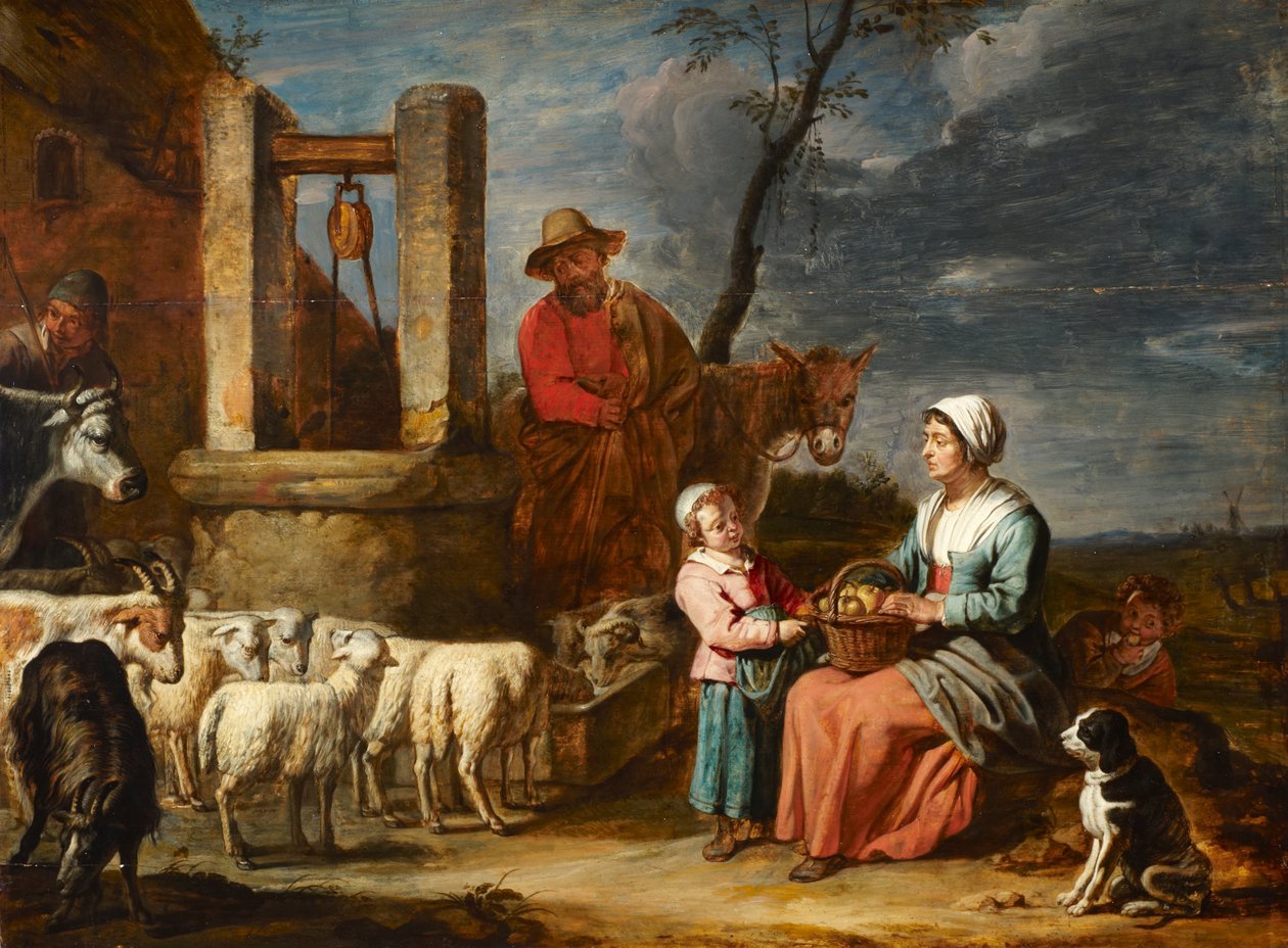 Peasant Family at a Well by Master of the Béguins
