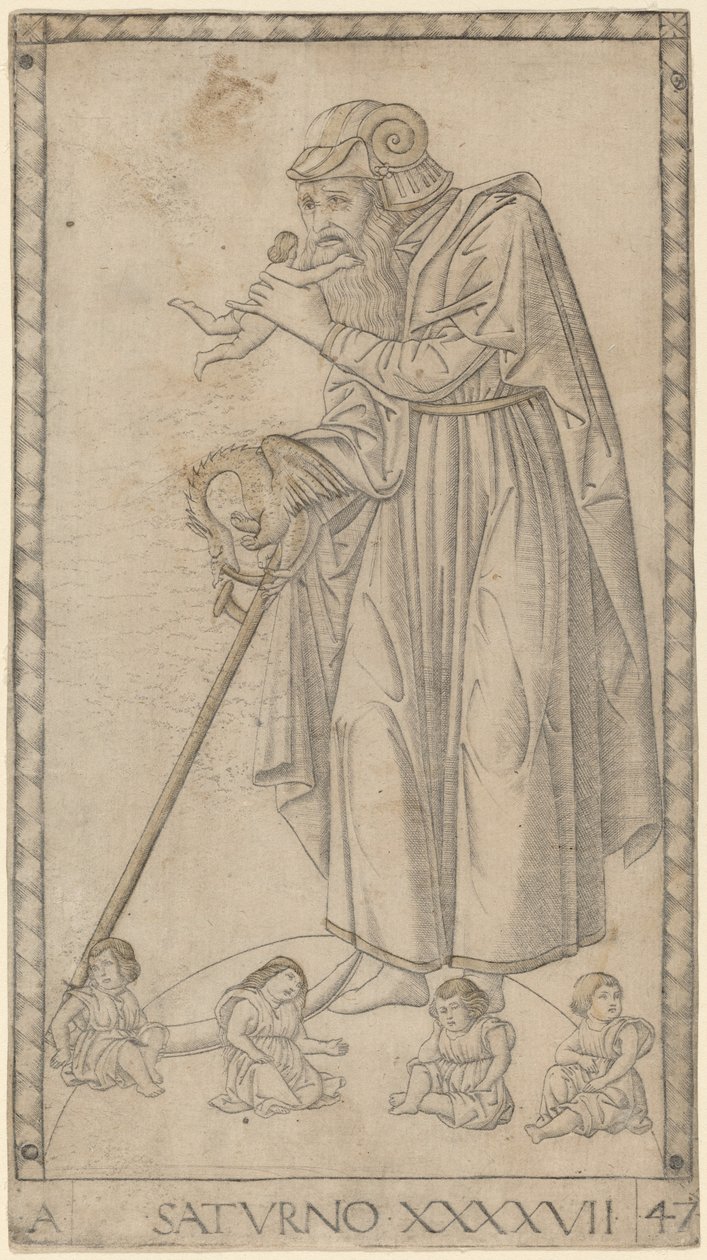 Saturn by Master of the E Series Tarocchi