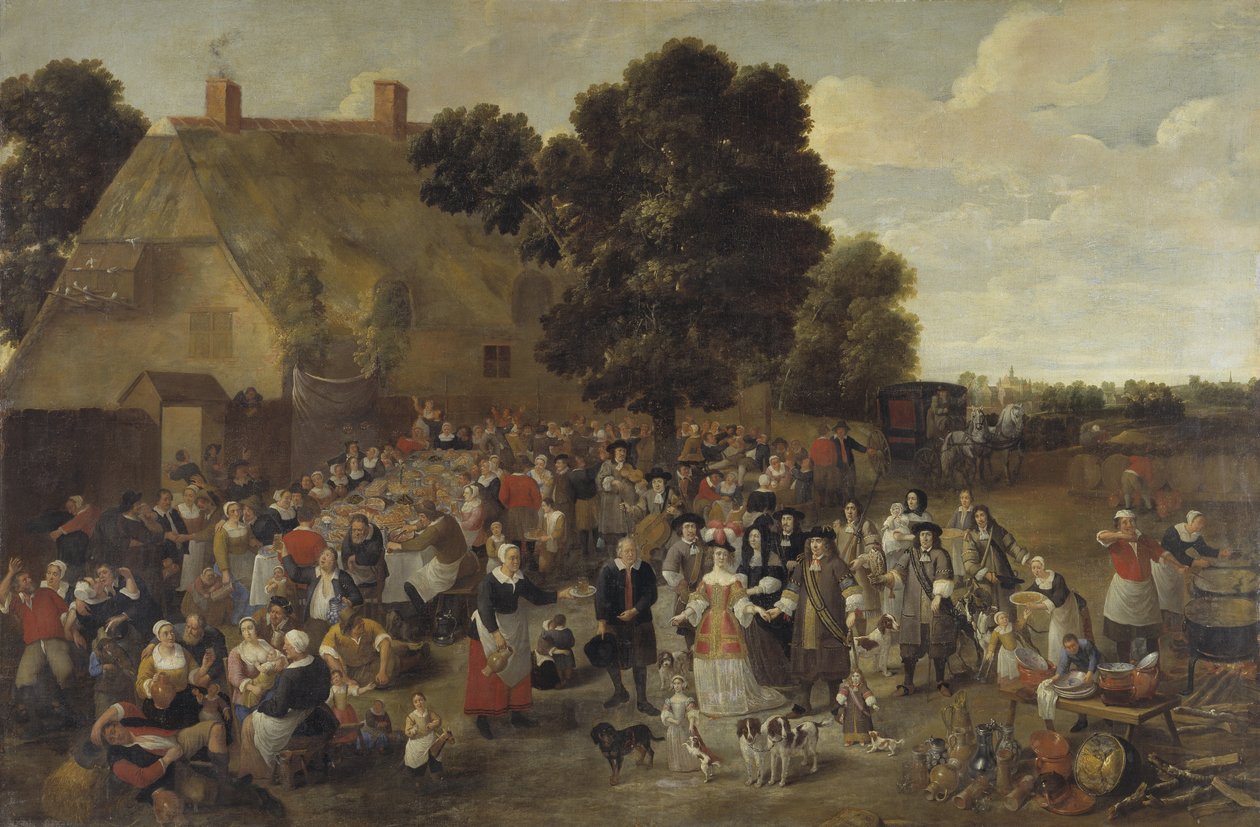 Village Wedding and Open Air Feast by Matheus van Helmont