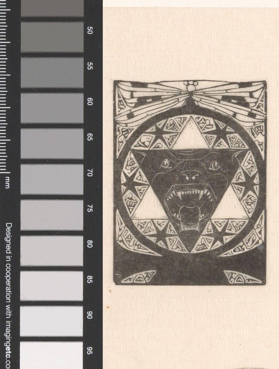 Theosophical Emblem with Roaring Dog Head by Mathieu Lauweriks