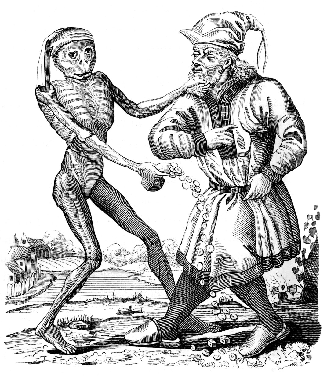Death and the Jew, 17th century 1849 by Mathieu Marian