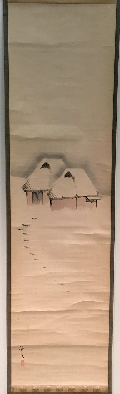 Two Huts in Snow by Matsumura Keibun