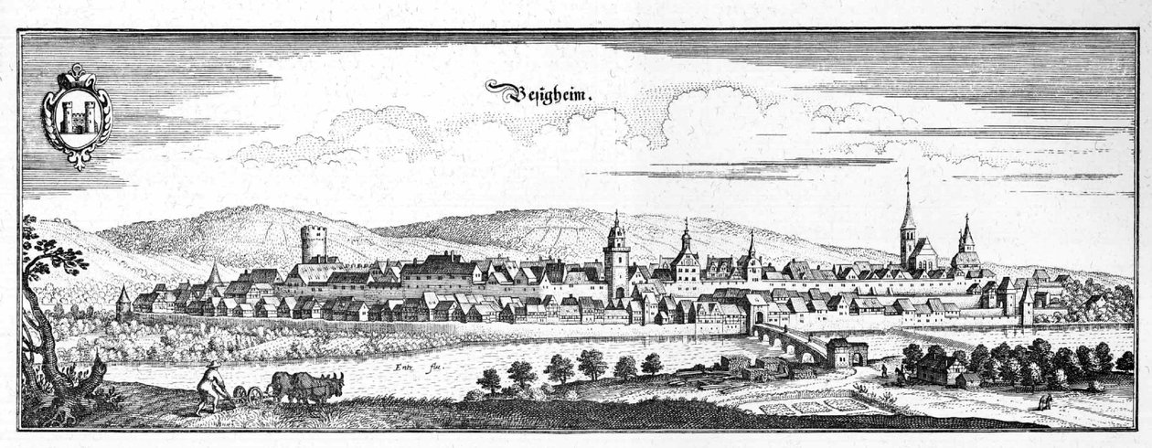 Besigheim - Excerpt from Topographia Sueviae by Matthaus Merian