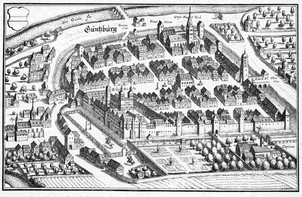 Günzburg - excerpt from Topographia Sueviae (Swabia) by Matthaus Merian