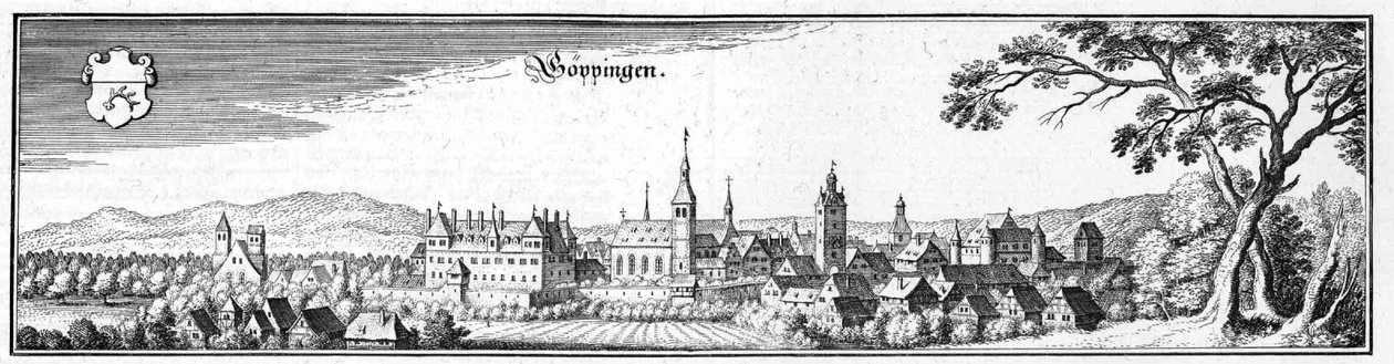 Göppingen - excerpt from Topographia Sueviae (Swabia) by Matthaus Merian