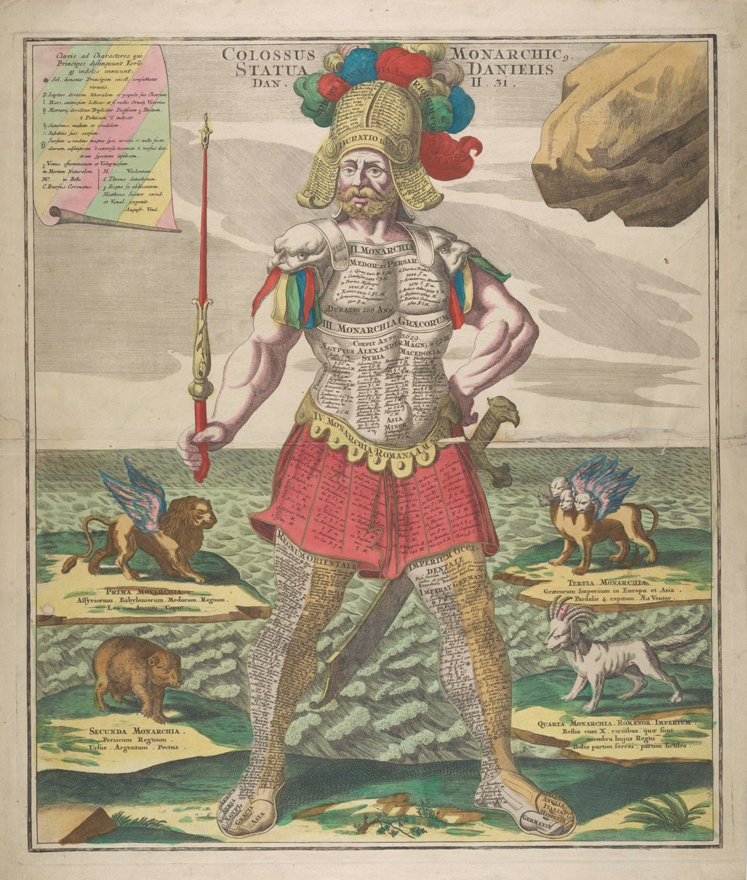 Colossus Monarchic. Statua Danielis by Matthaeus Seutter