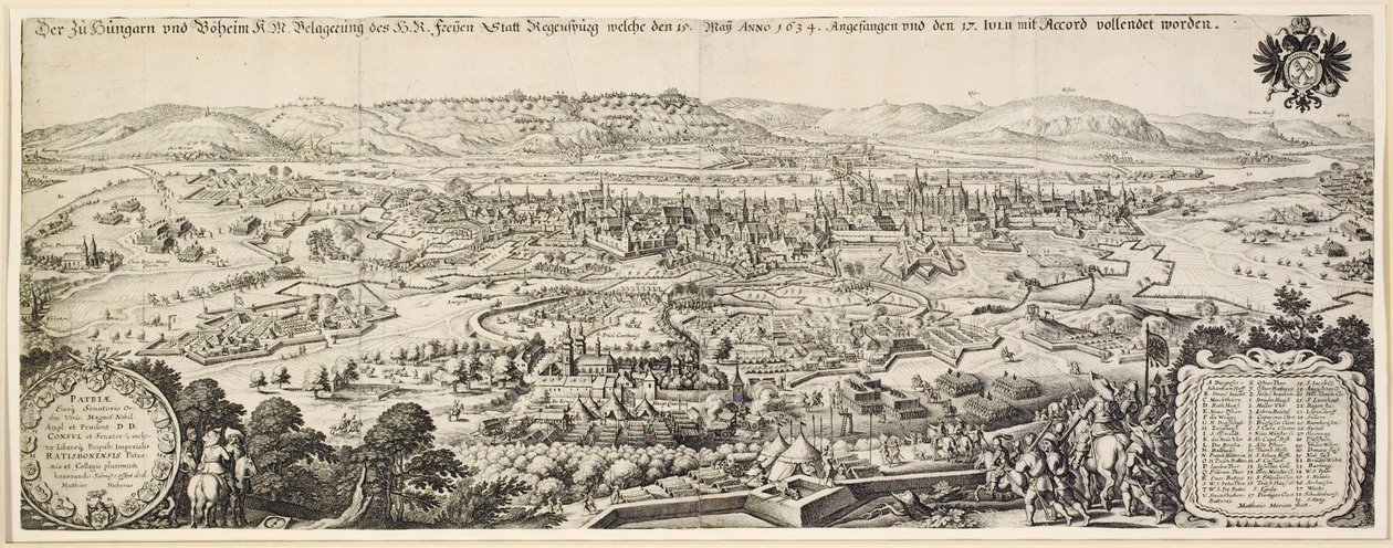 The Siege of Regensburg, 1634 by Matthaus the Elder Merian