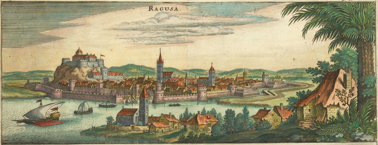 Dubrovnik - Ragusa, Negroponte by Matthaus Merian
