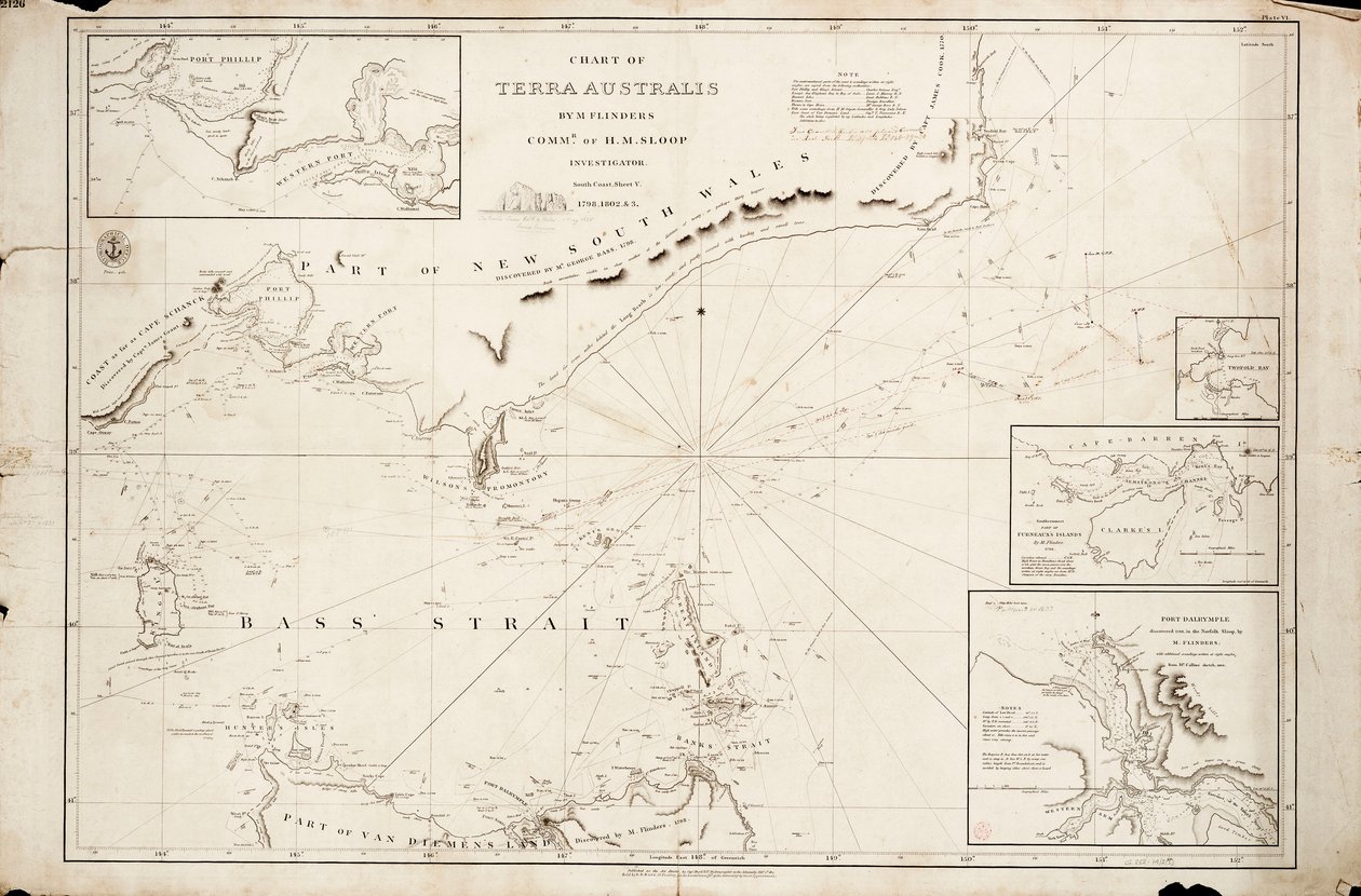 Chart of Bass Strait by Matthew Flinders by Matthew Flinders