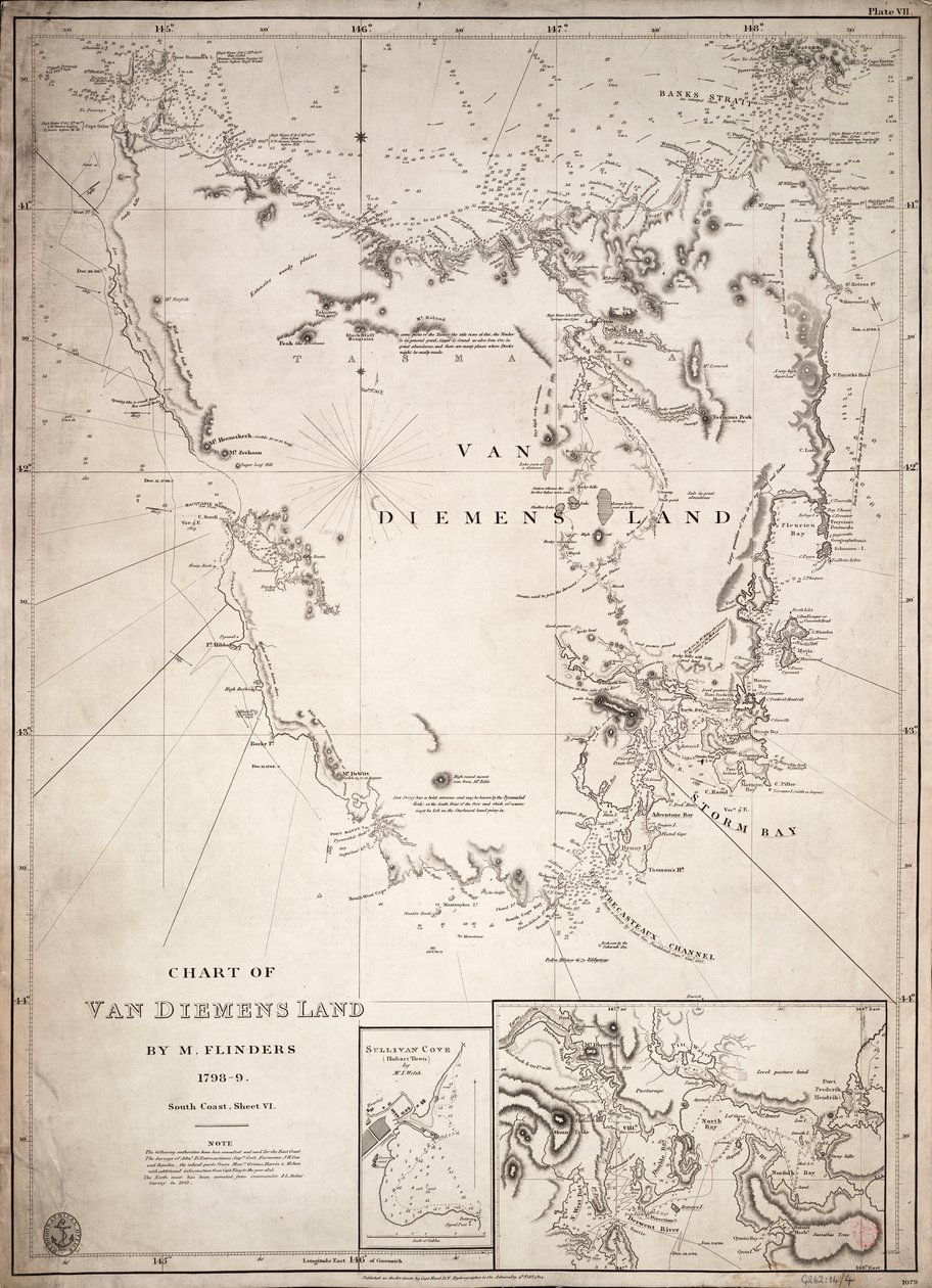 Chart of Van Diemens Land, sheet VI by Matthew Flinders