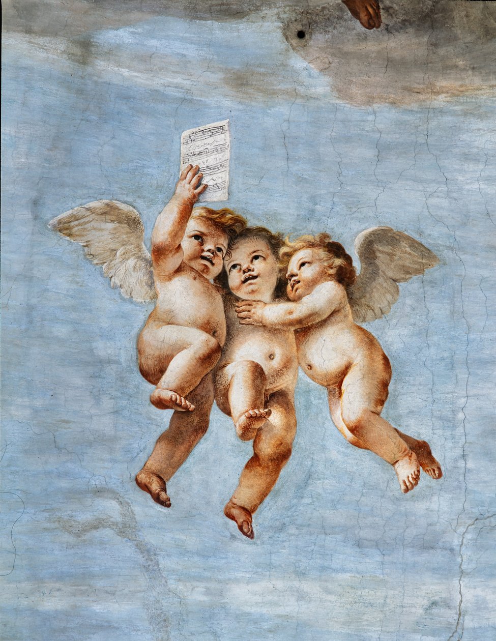 Concerts of Angels (detail) by Mattia (1613 99) Preti