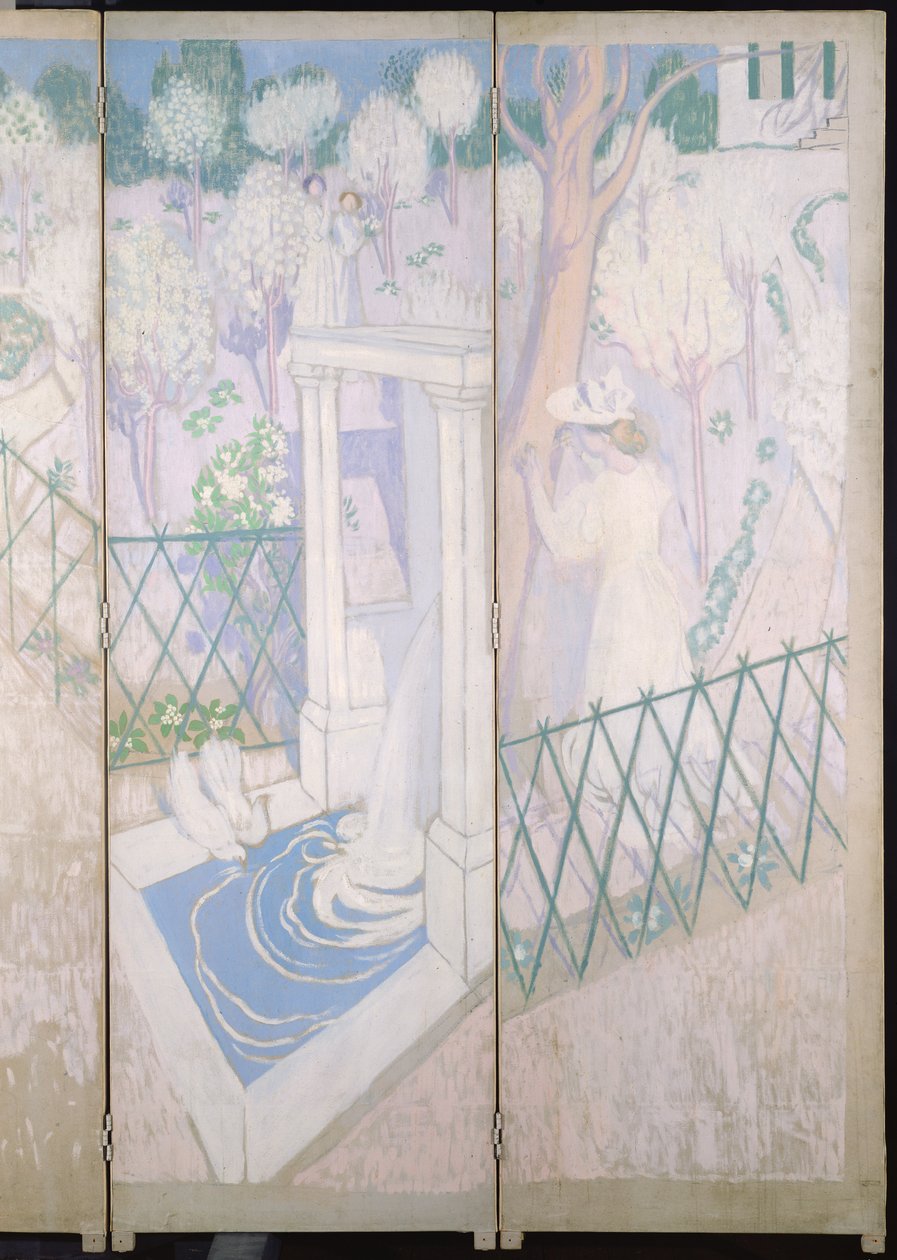 Screen with doves (detail of the right hand panels) by Maurice Denis