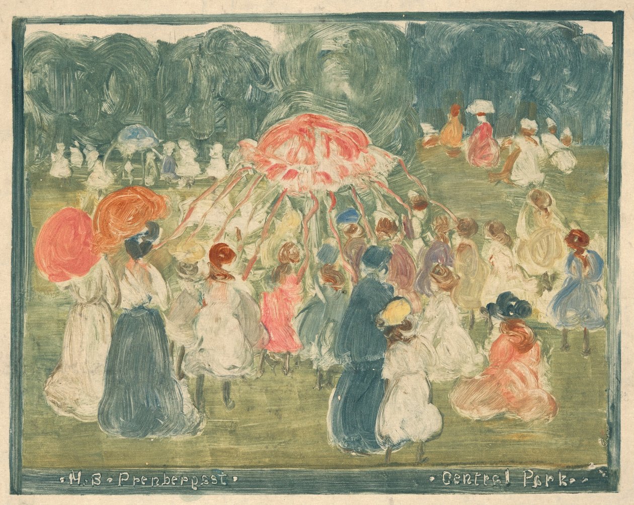 Central Park by Maurice Brazil Prendergast