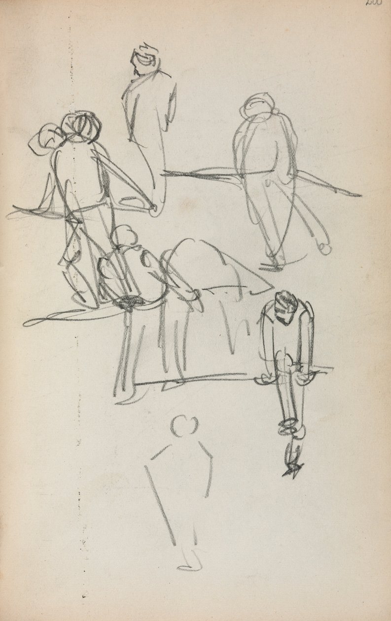 Italian Sketchbook: Figures Page 200 by Maurice Brazil Prendergast